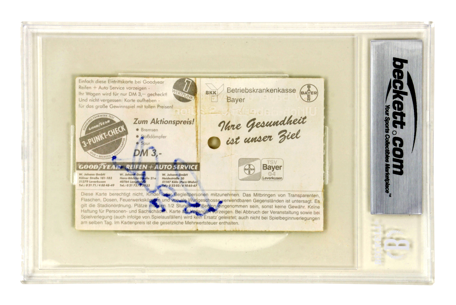 Ronaldo Nazario Signed 1994 PSV European Debut + 3 Goals Match Ticket – BGS 3